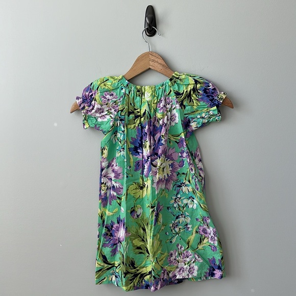 Polka Dot Tot Elastic Neck Floral dress Puff Sleeve 3T - Picture 6 of 8